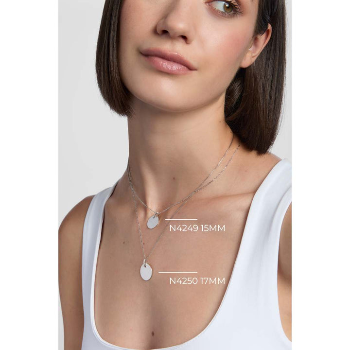 Silver Solid 17mm Engravable Necklace