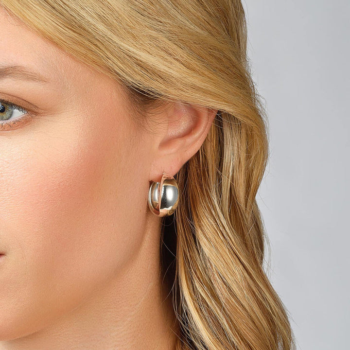 Gold Plated Chunky Bulbous Hoop Earrings