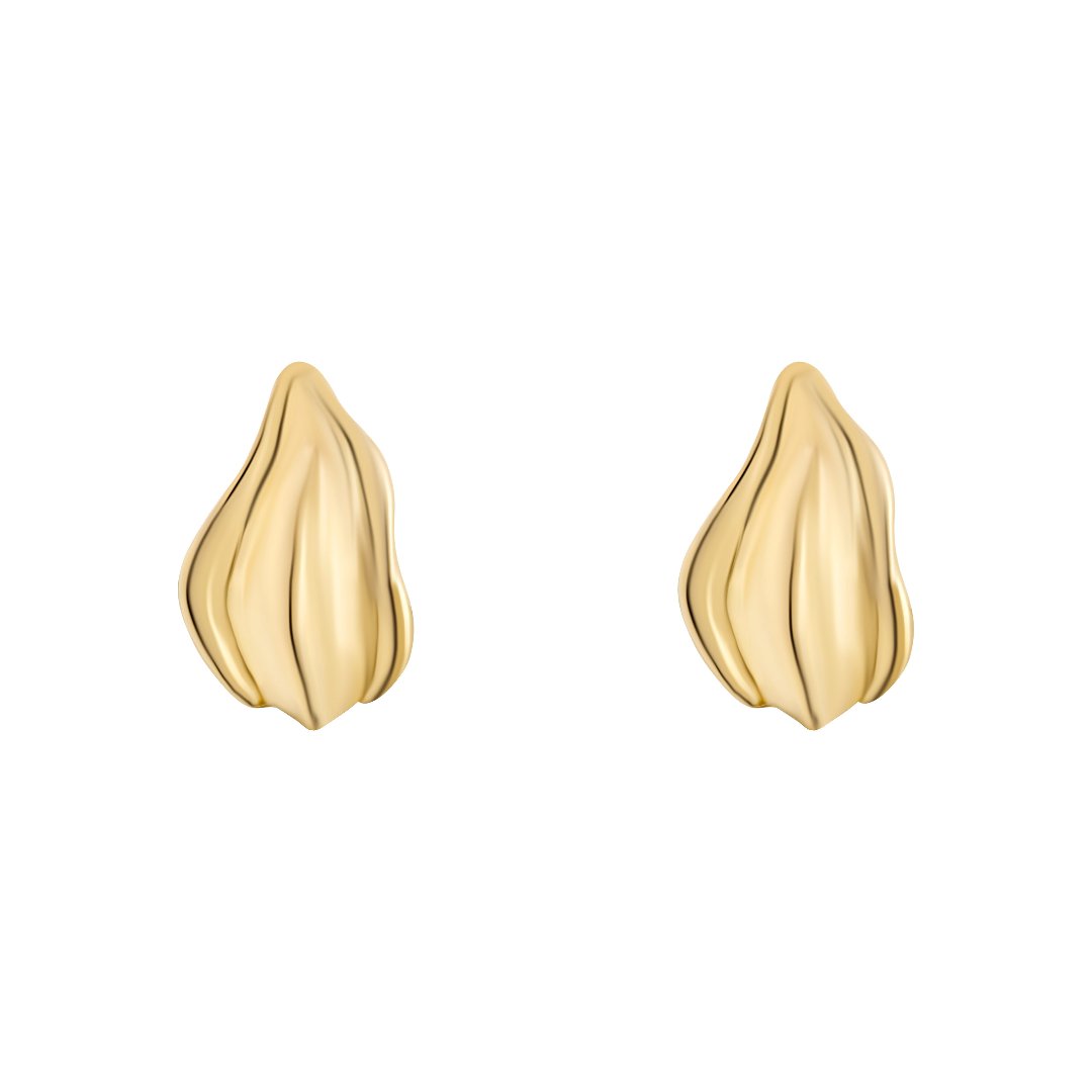 gold plated molten hoop earrings