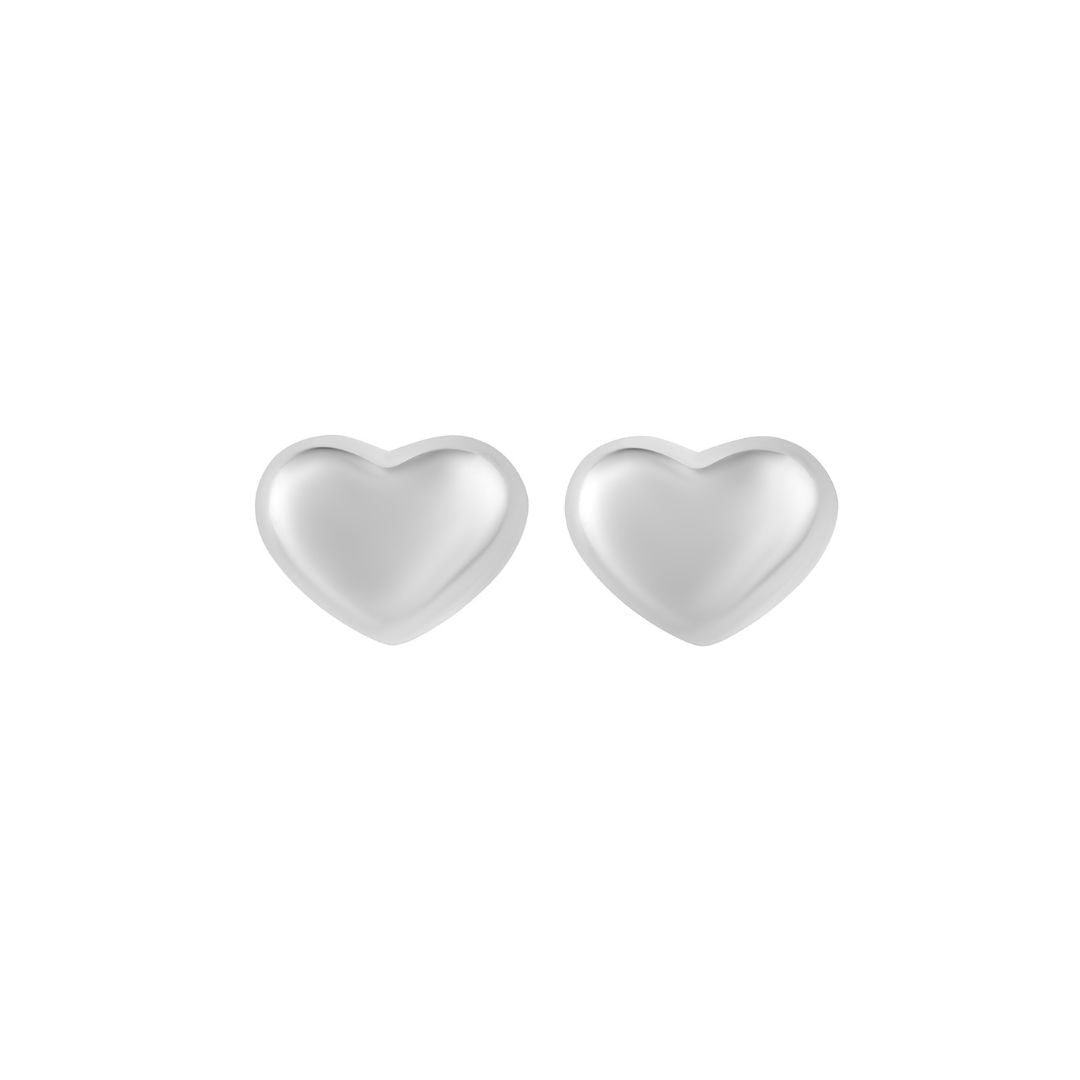 silver bubble heart earrings
