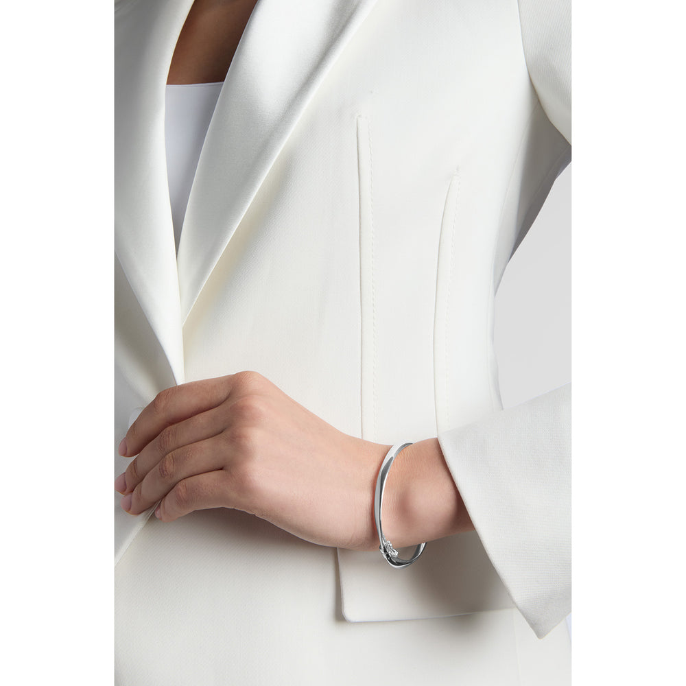 sterling silver bangle bracelet on model