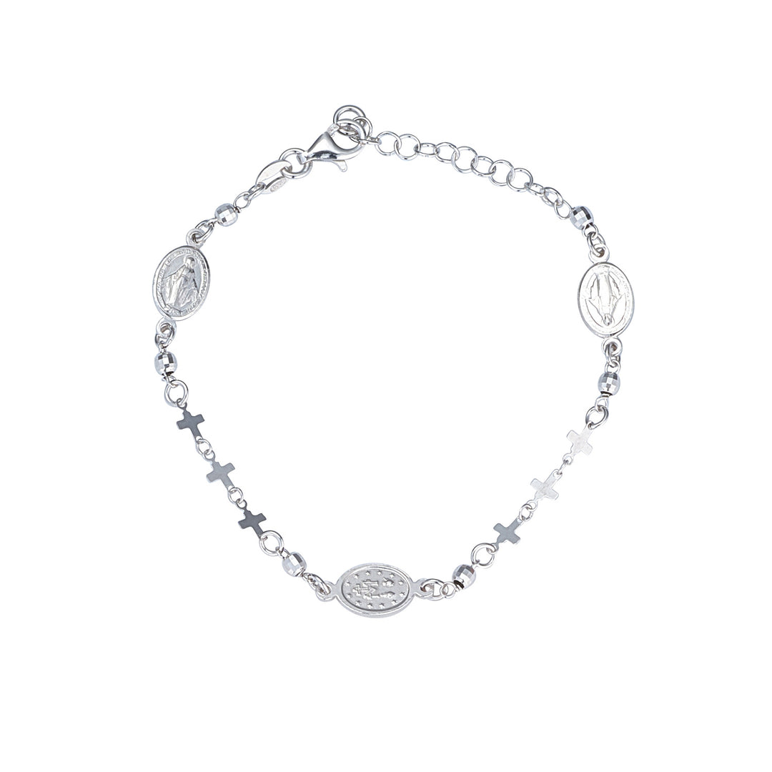 Silver Miraculous Multi Cross Bracelet