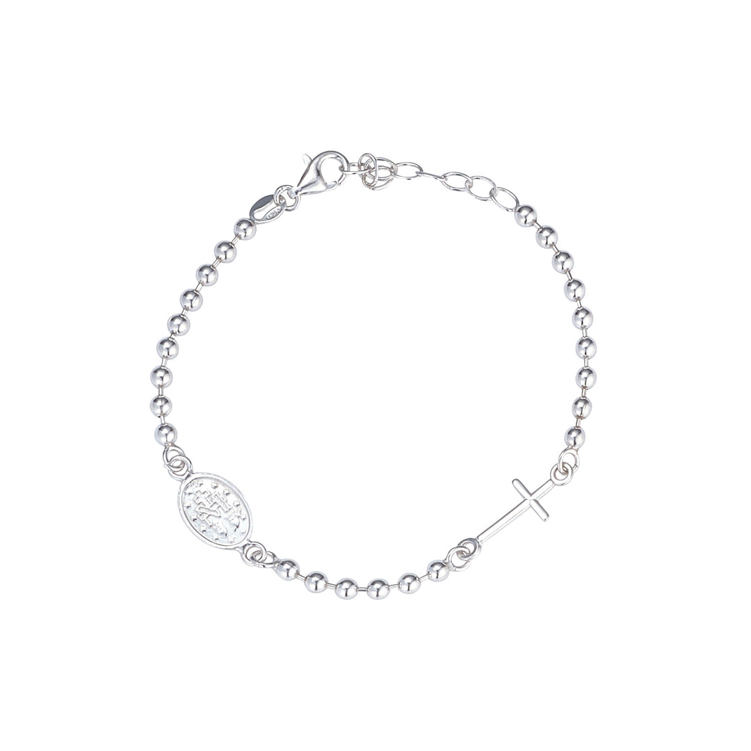 Miraculous and Cross Ball Chain Bracelet