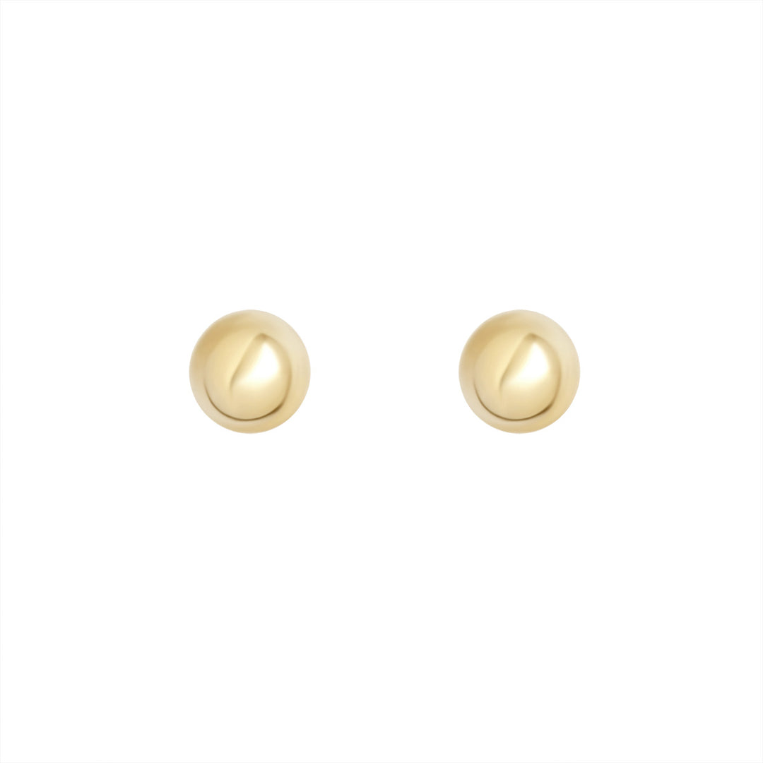 9ct gold ball stud earrings on white background