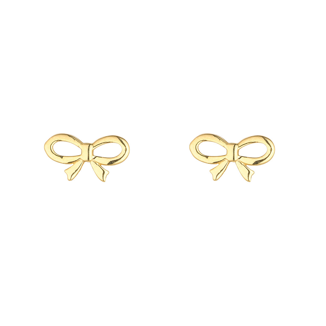 Gold Bow Stud Earrings