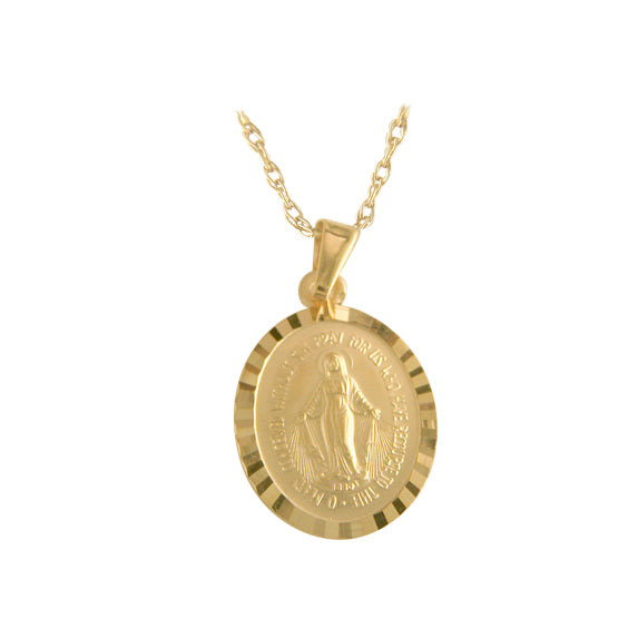9ct Gold Miraculous Medal Pendant