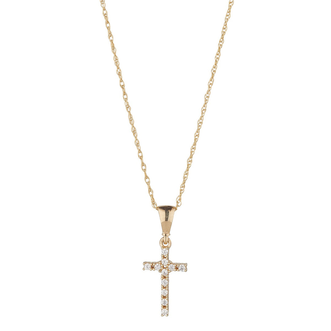 Gold Small CZ Cross