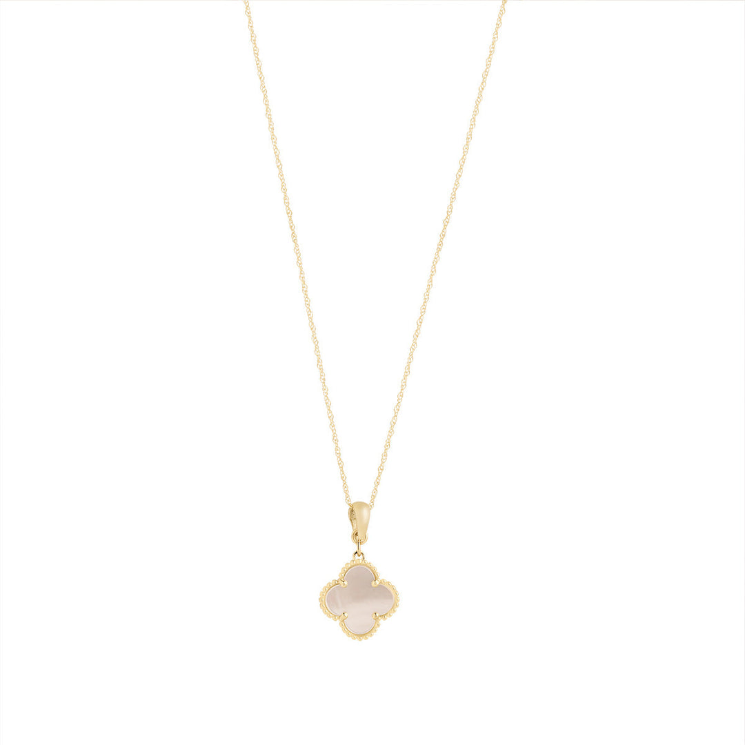 9ct Yellow Gold Mother of Pearl Clover Pendant