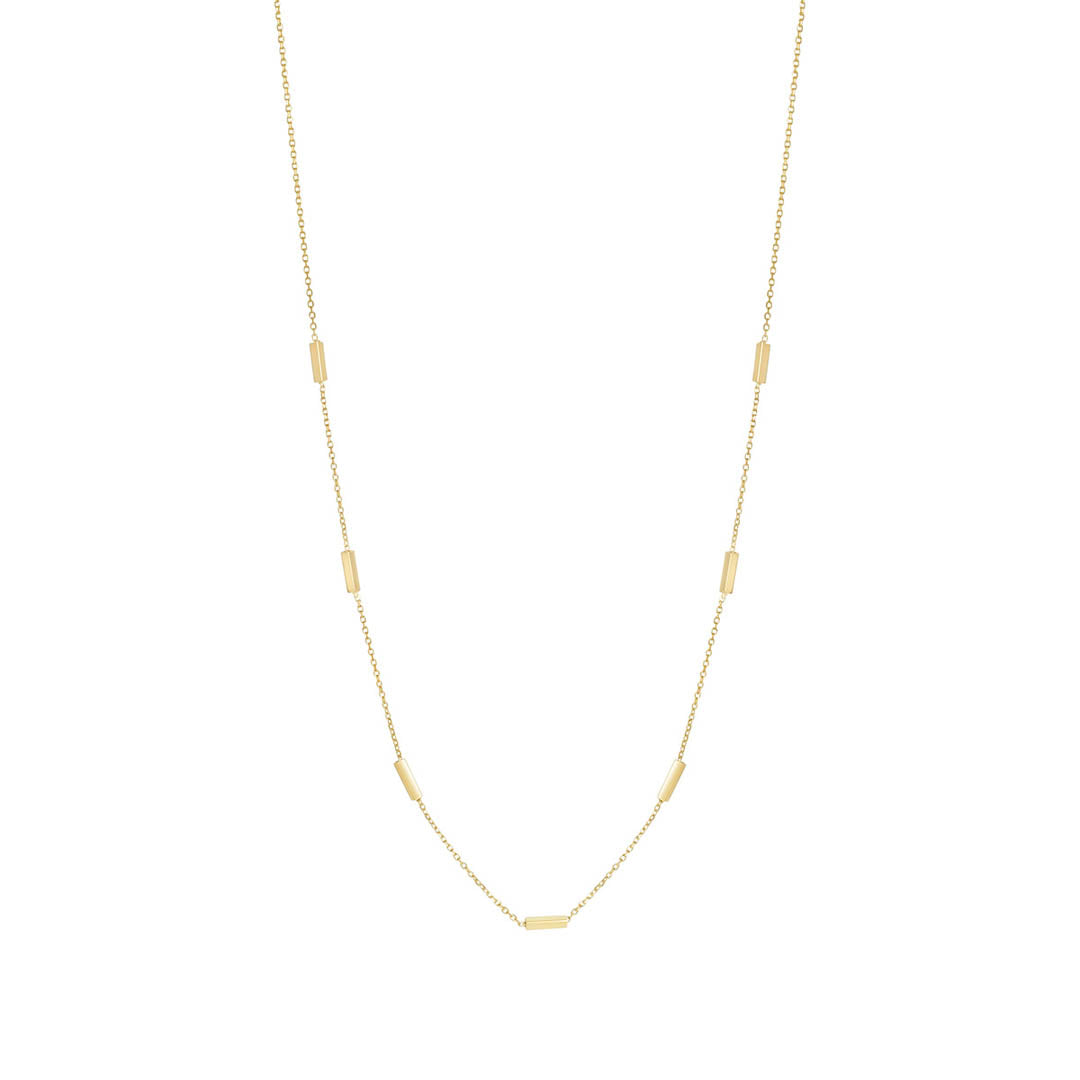 9ct gold nugget necklace on white background