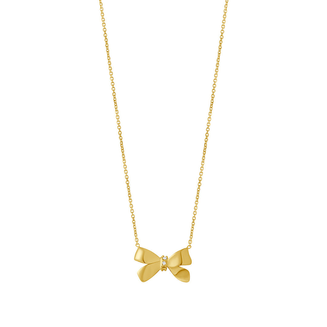 9ct gold bow necklace