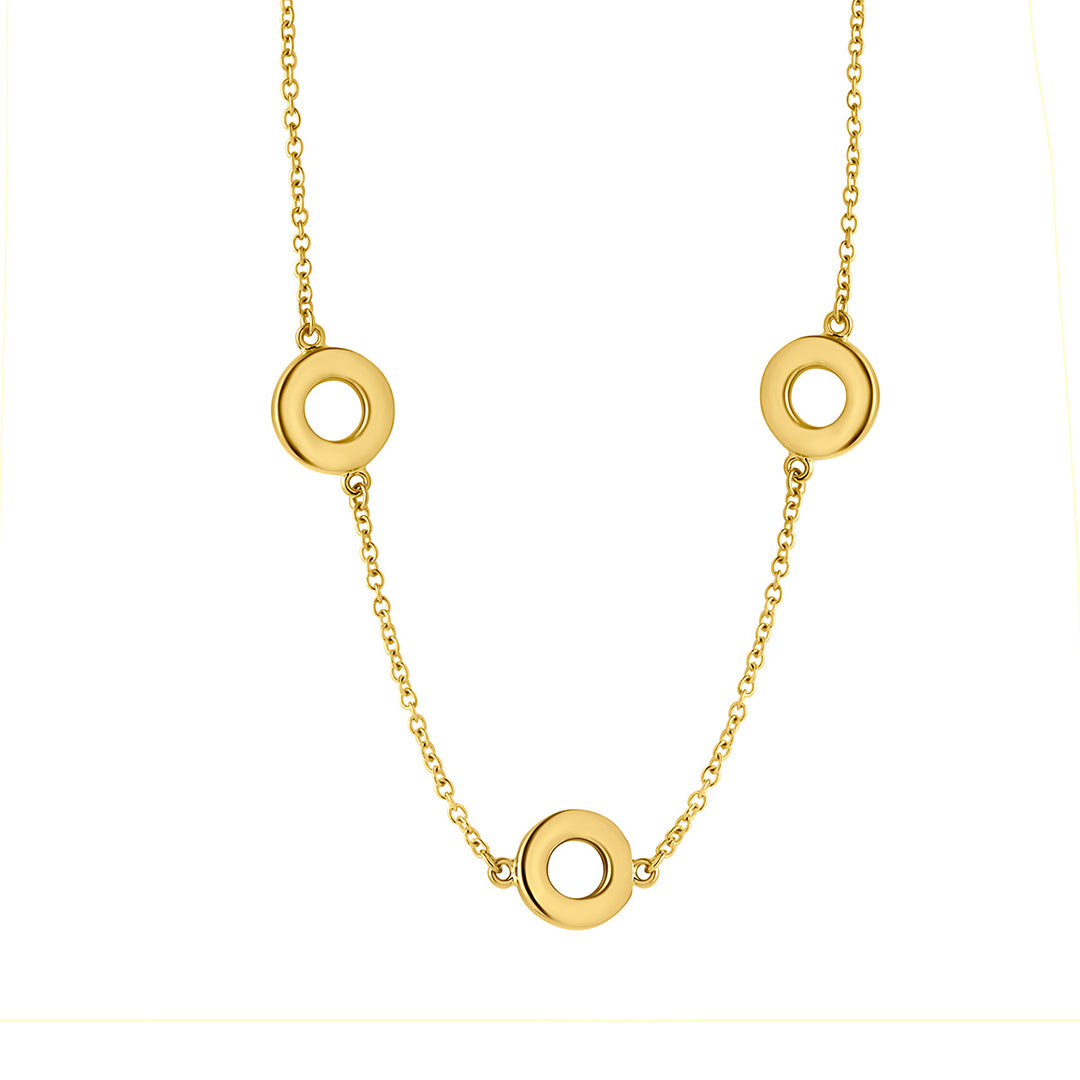 9ct gold circle necklace