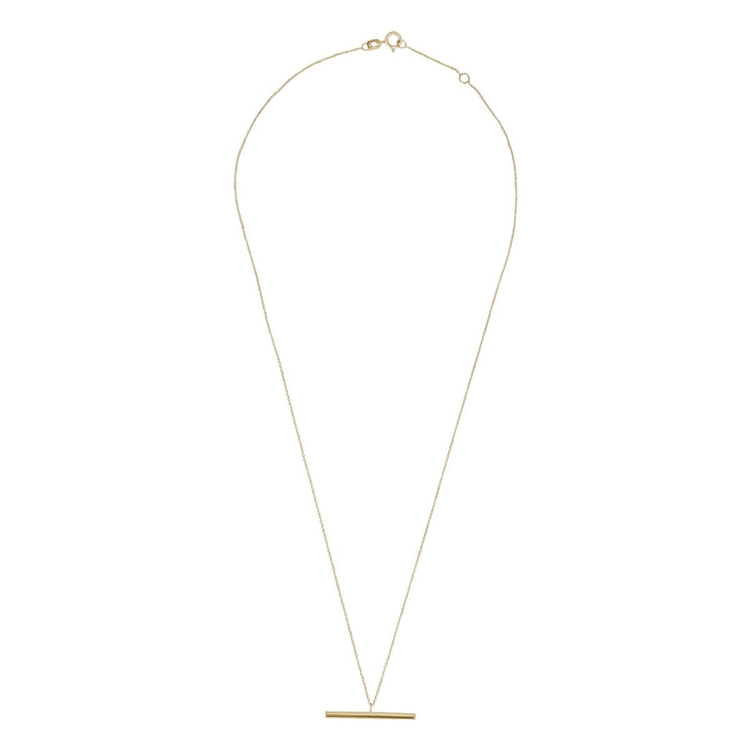 9ct gold t bar necklace