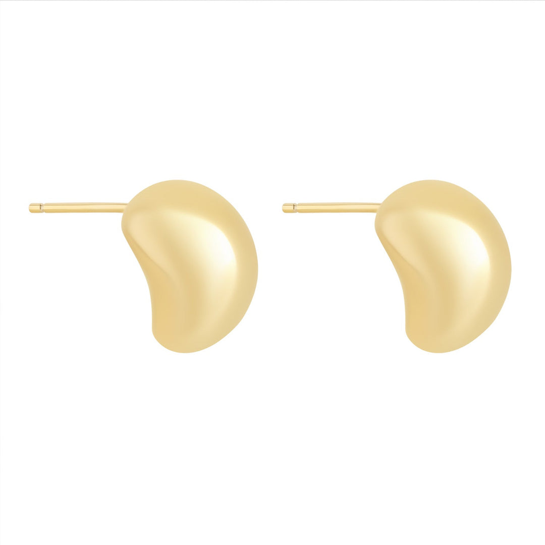 Stock image of chunky gold plated bulbous earrings from NJO Designs