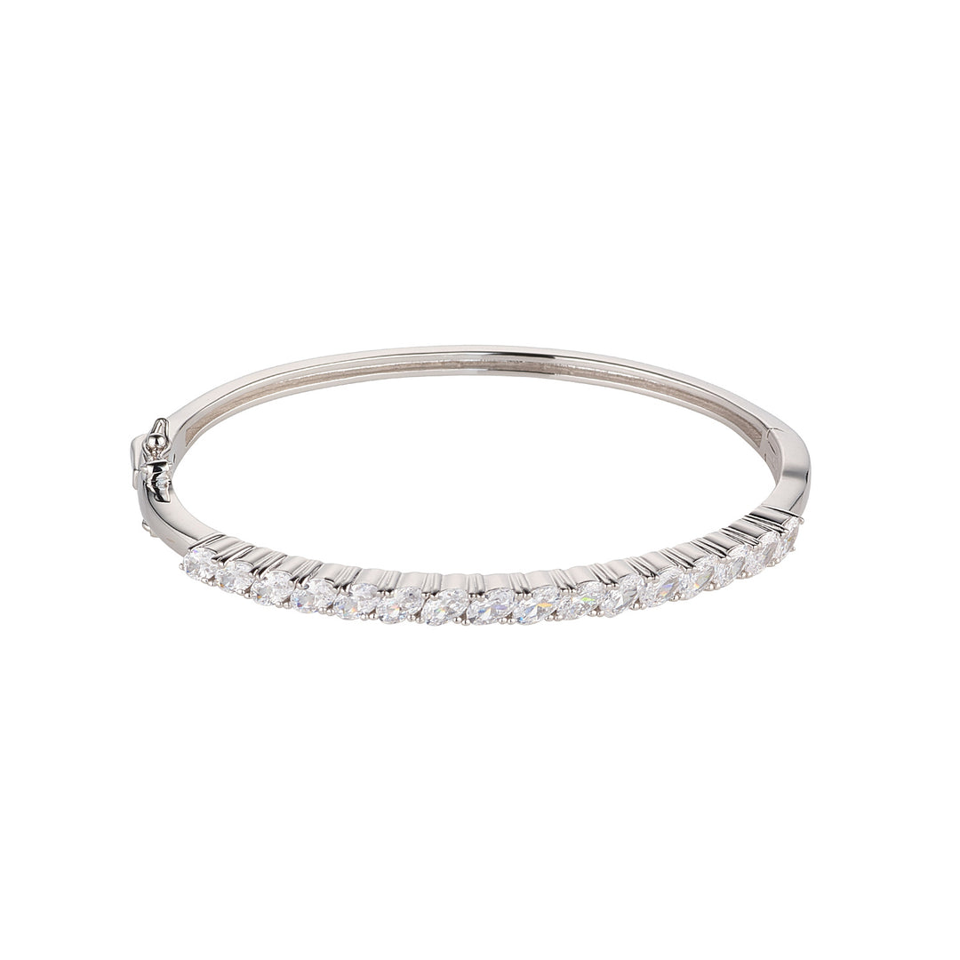 cubic zirconia princess set bangle on white background