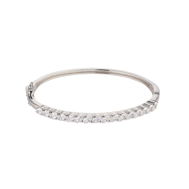 cubic zirconia princess set bangle on white background