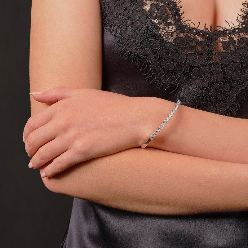 sterling silver bangle on model