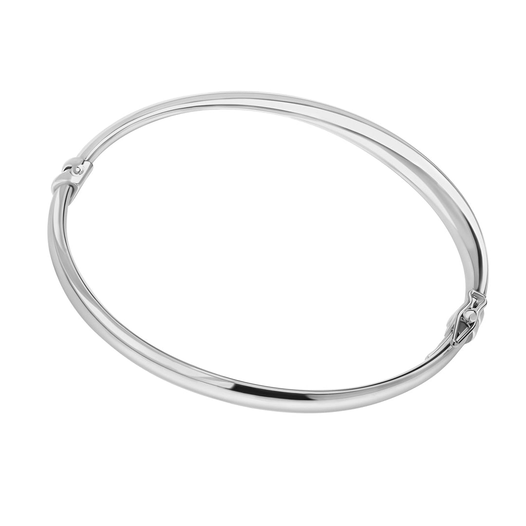 silver bangle on white background