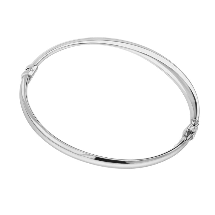 silver bangle on white background