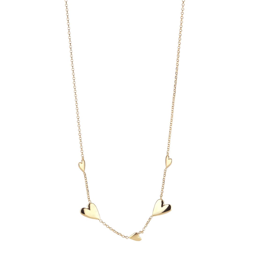 18ct gold plated Necklace with Hearts