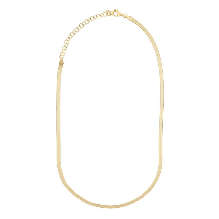 gold plated snake chain necklace on white background