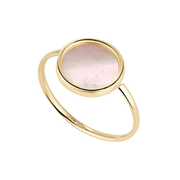Gold Mother of Pearl Disc Ring