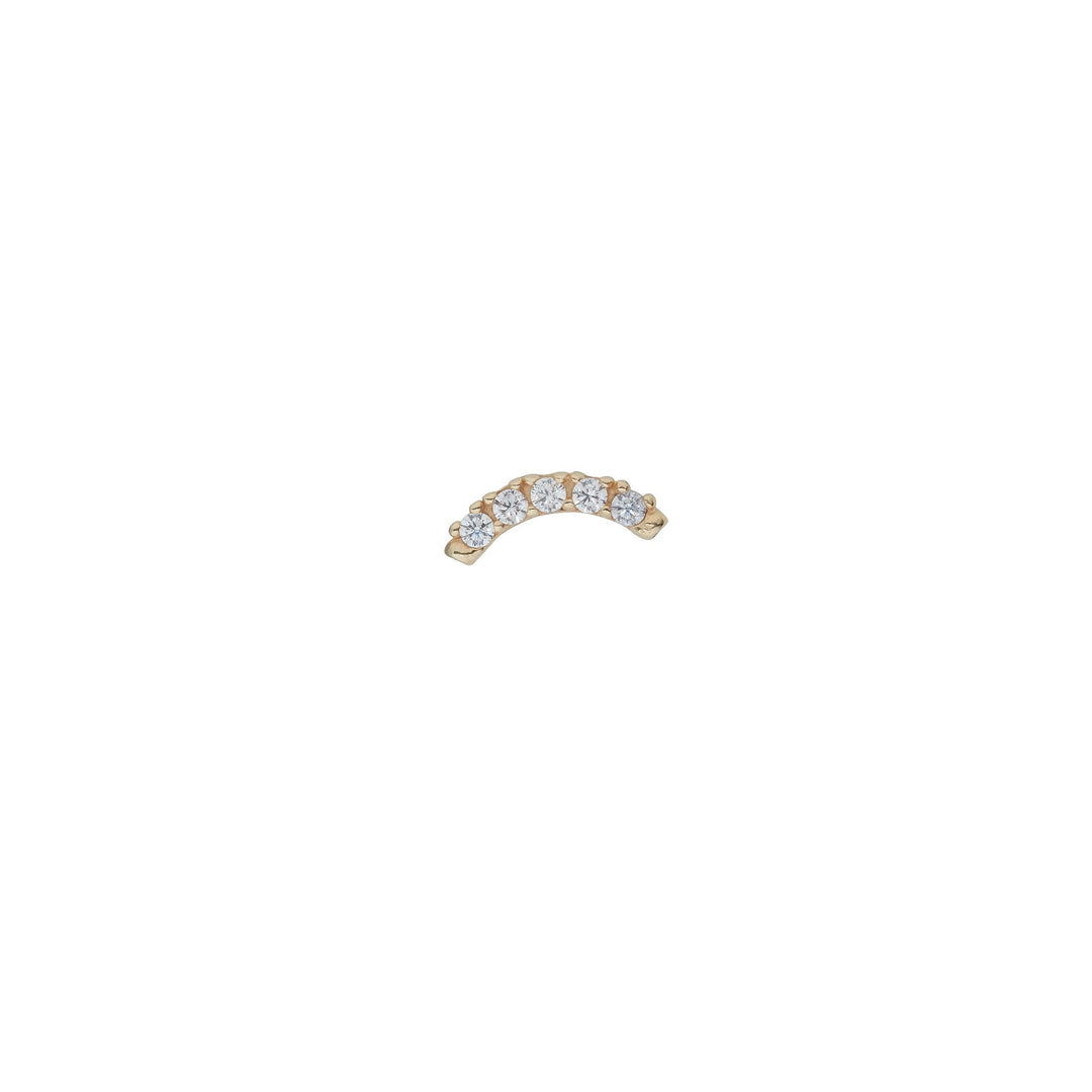 9ct gold cz arch garland ear piercing earring on white background