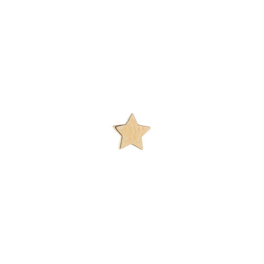 9ct gold star piercing earring on white background