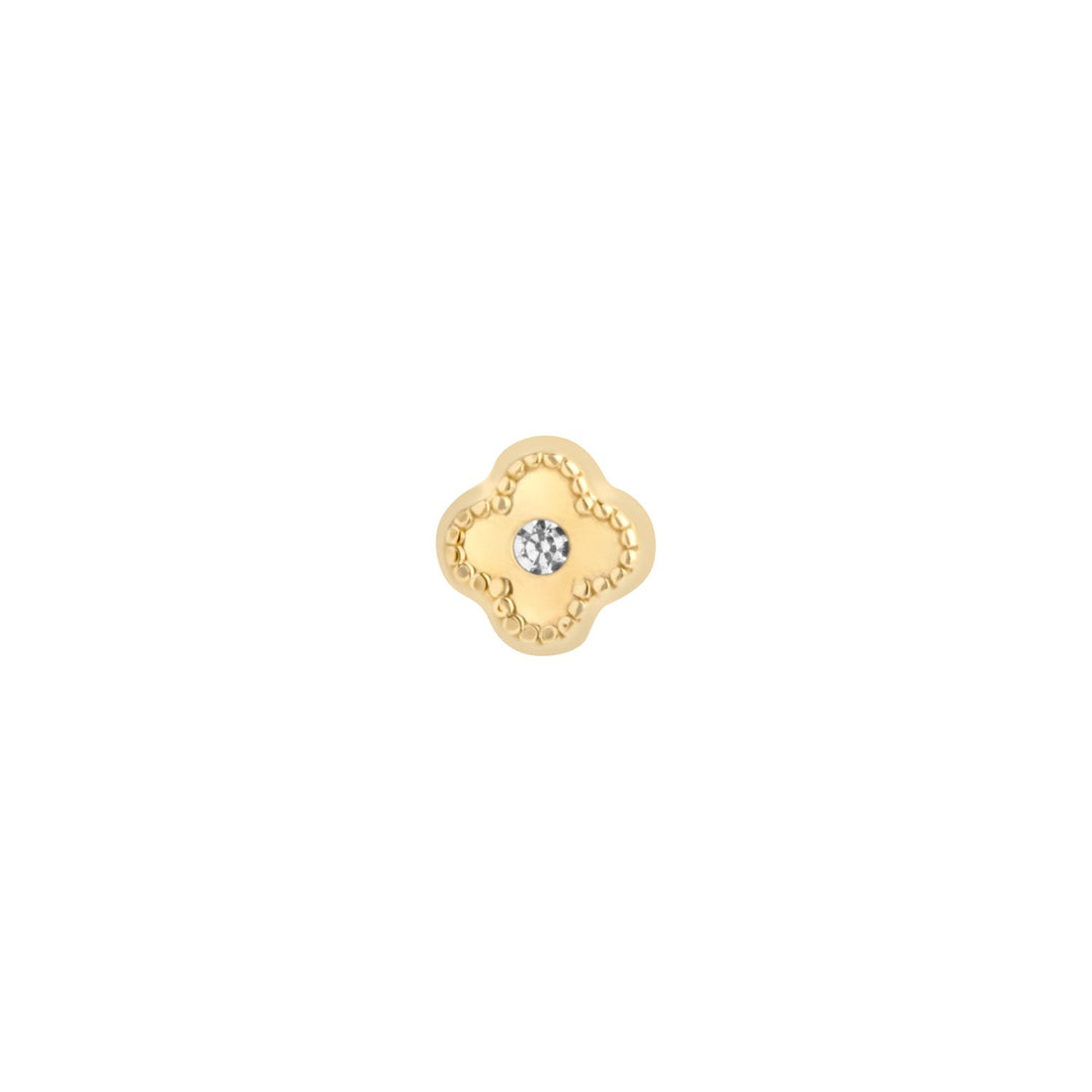 9ct Gold CZ Flower Piercing Earring
