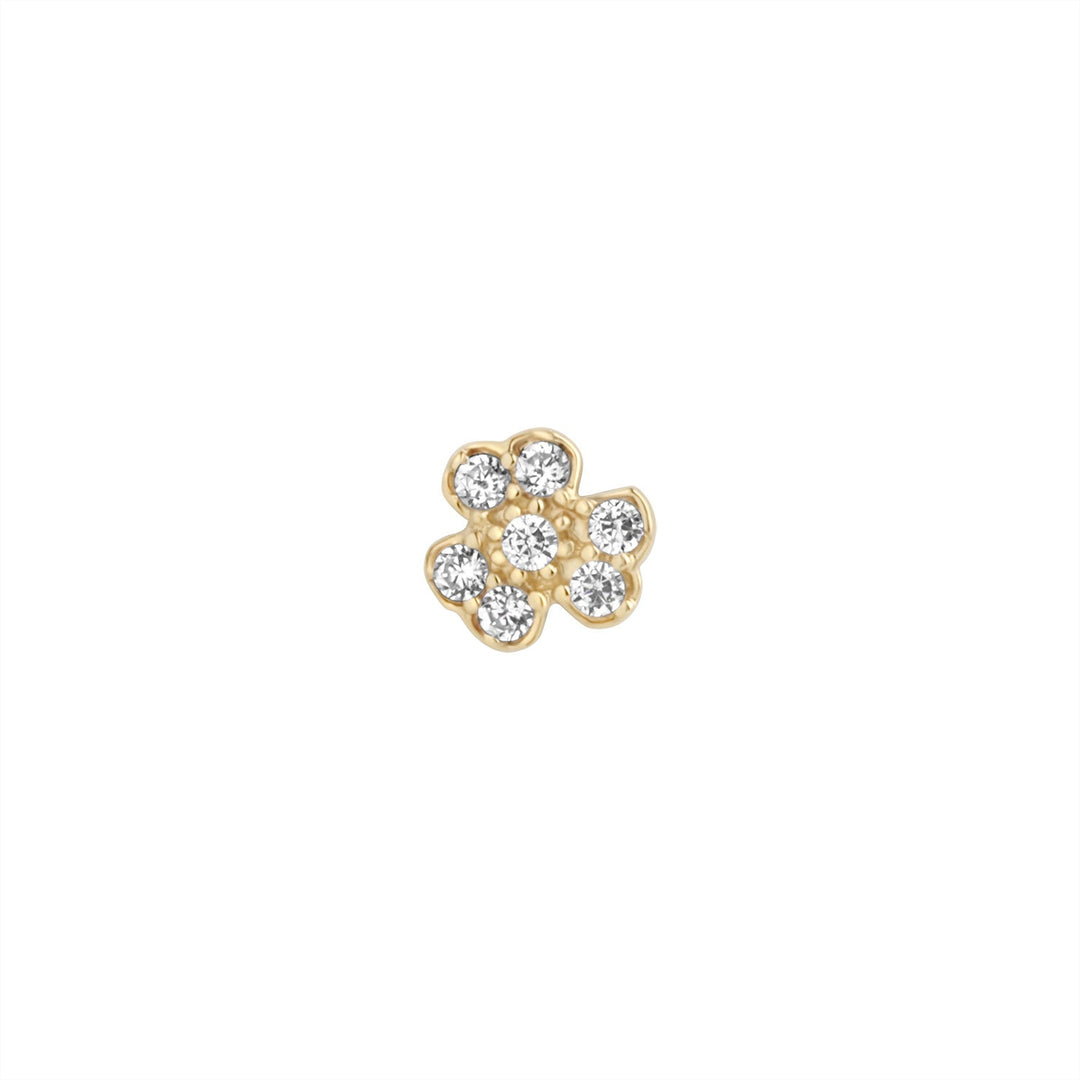 9ct Gold CZ Clover Piercing Earring