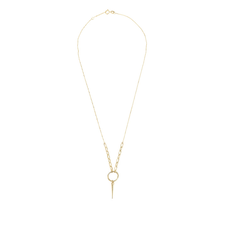 18ct gold plated chunky linked spike drop chain