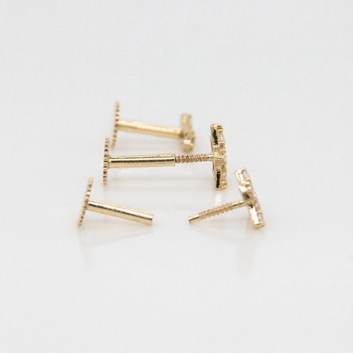 9ct Gold Cz Arch Garland Ear Piercing Earring