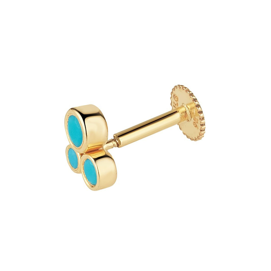 9ct Gold Turquoise Piercing Earring