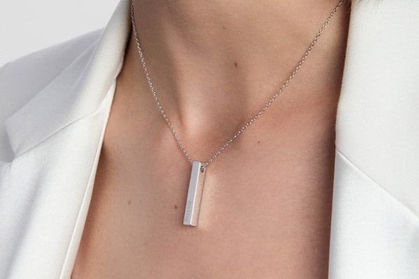 sterling silver necklace on a model