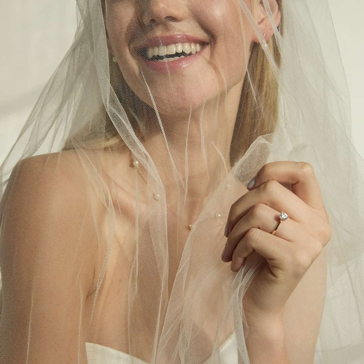 model wearing 9ct gold bridal jewellery
