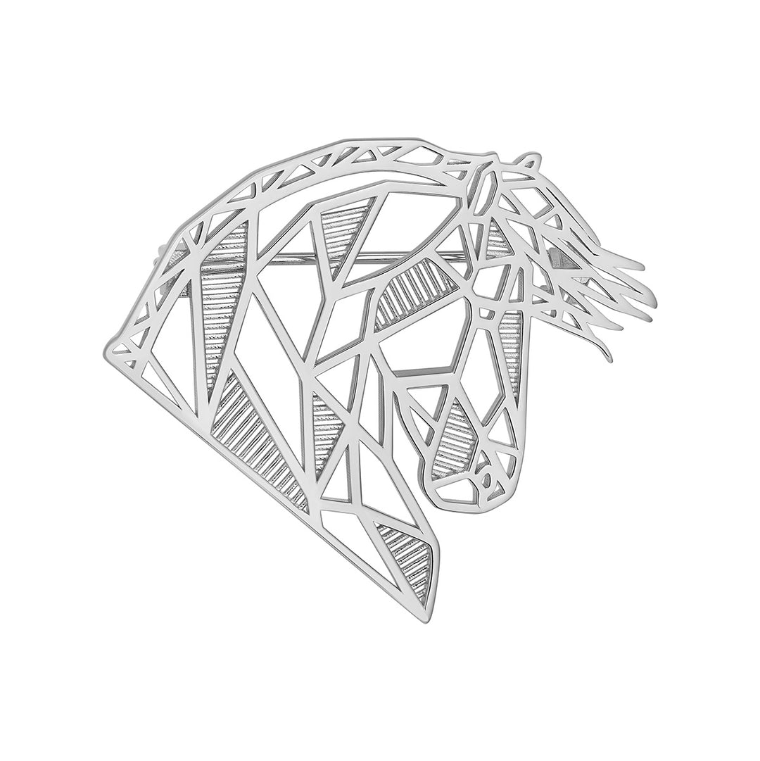 silver horse brooch