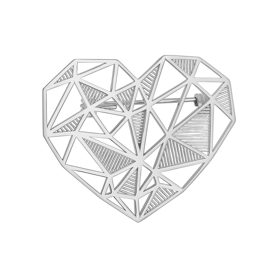 sterling silver filigree heart brooch