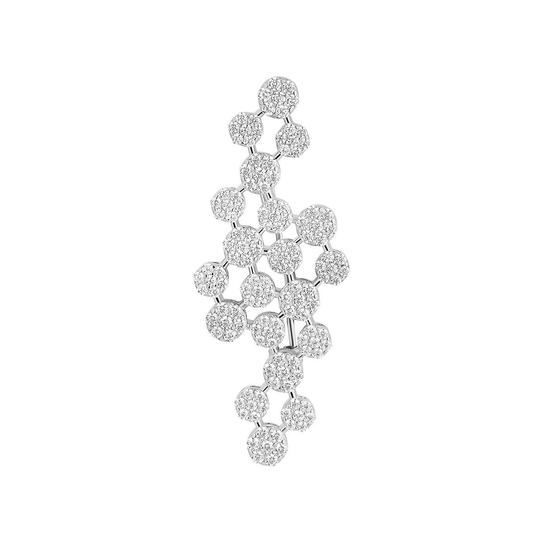 silver cz blossom brooch