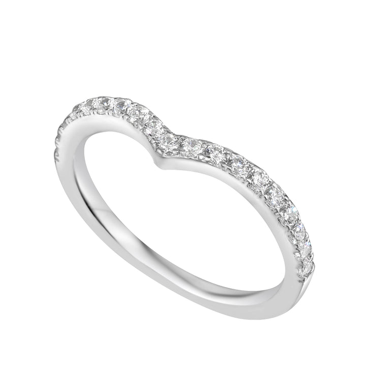 Silver Wishbone Cubic Zirconia Ring