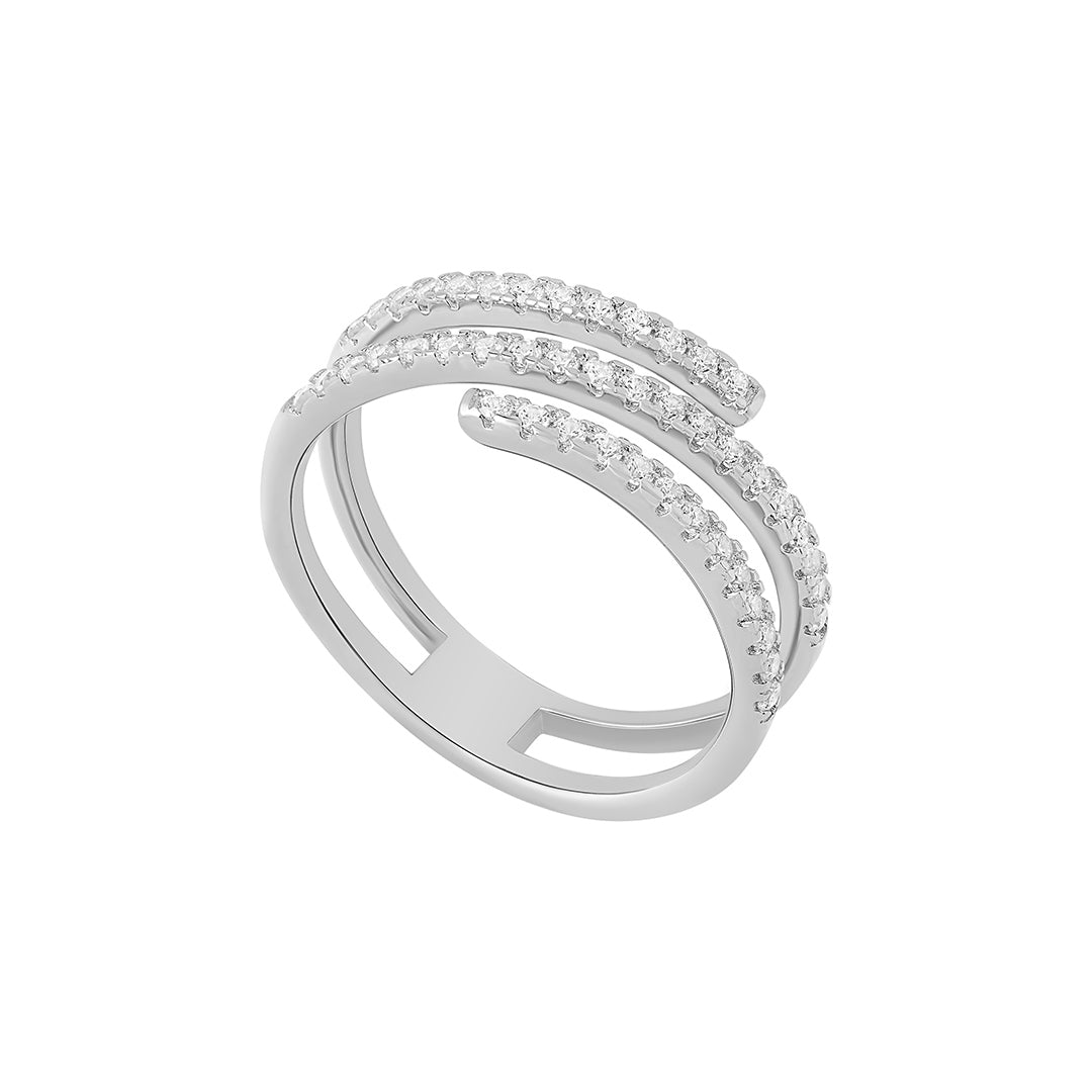 sterling silver cz wrap ring
