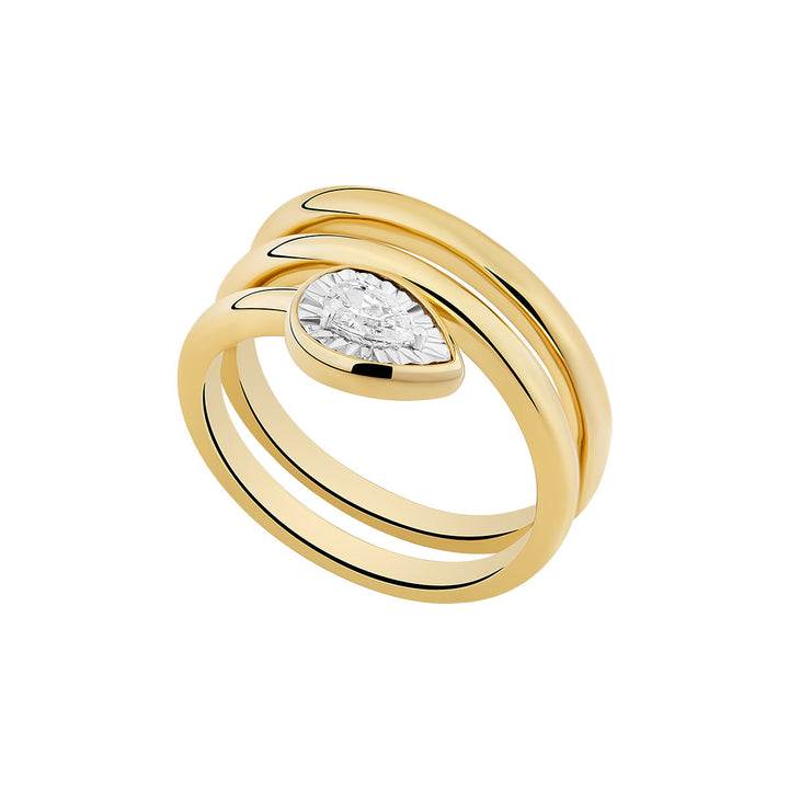 gold plated cz snake ring