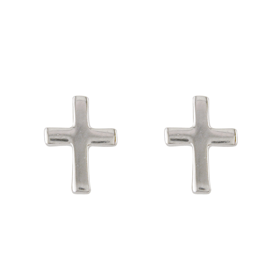 Silver Small Cross Studs