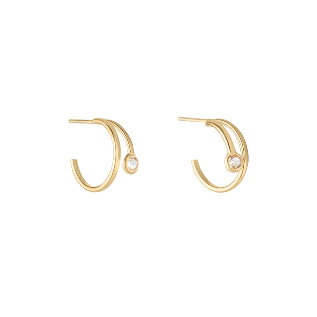 gold plated double hoop earrings