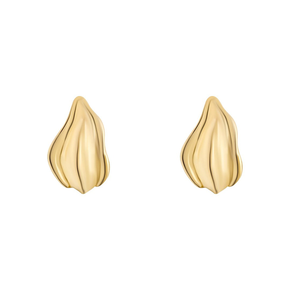 gold plated molten hoop earrings