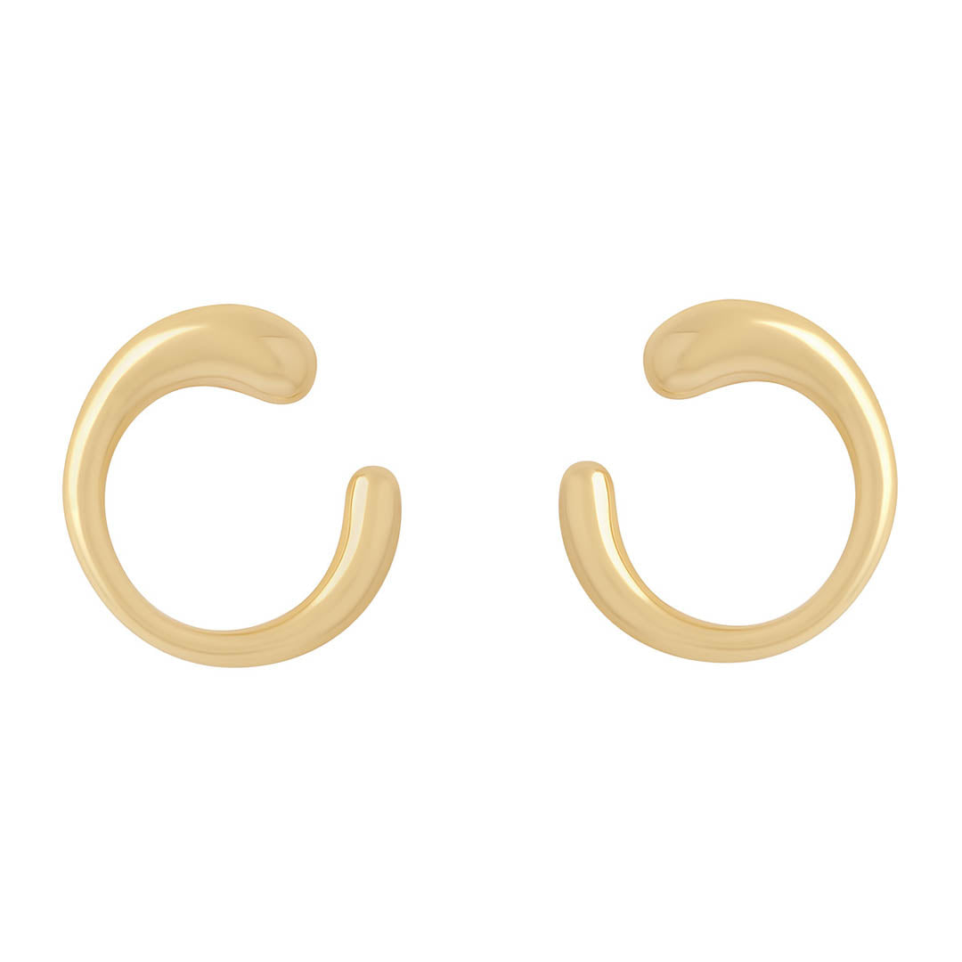 gold horn earrings