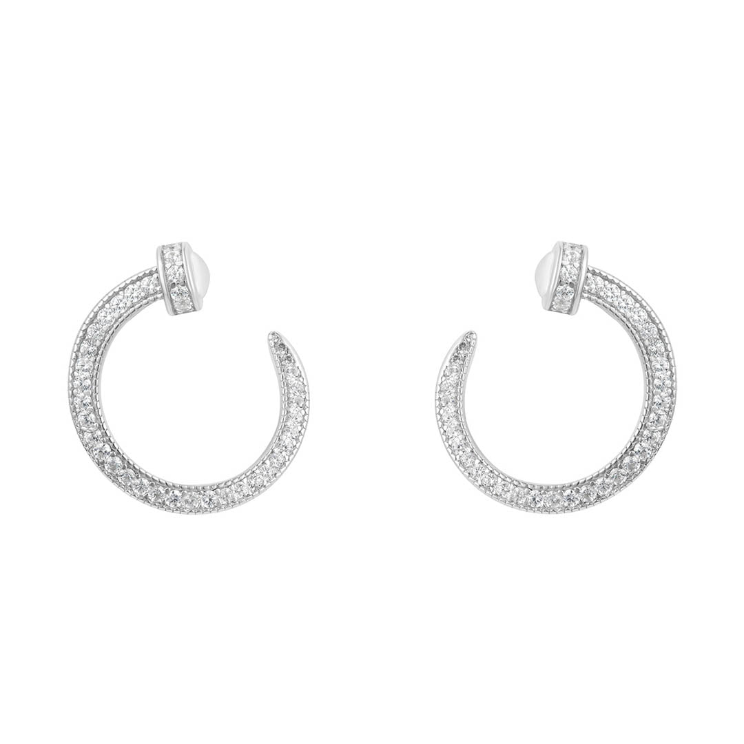 silver nail earrings