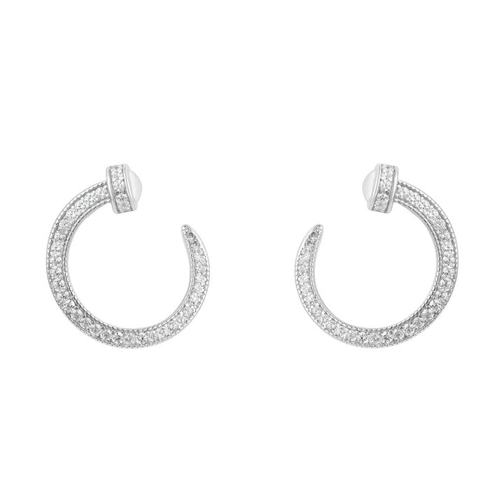 silver nail earrings