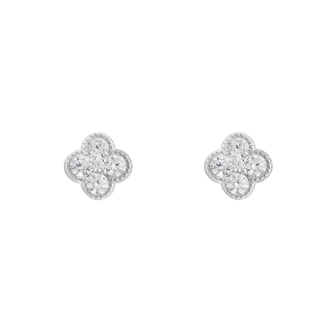 silver clover earrings