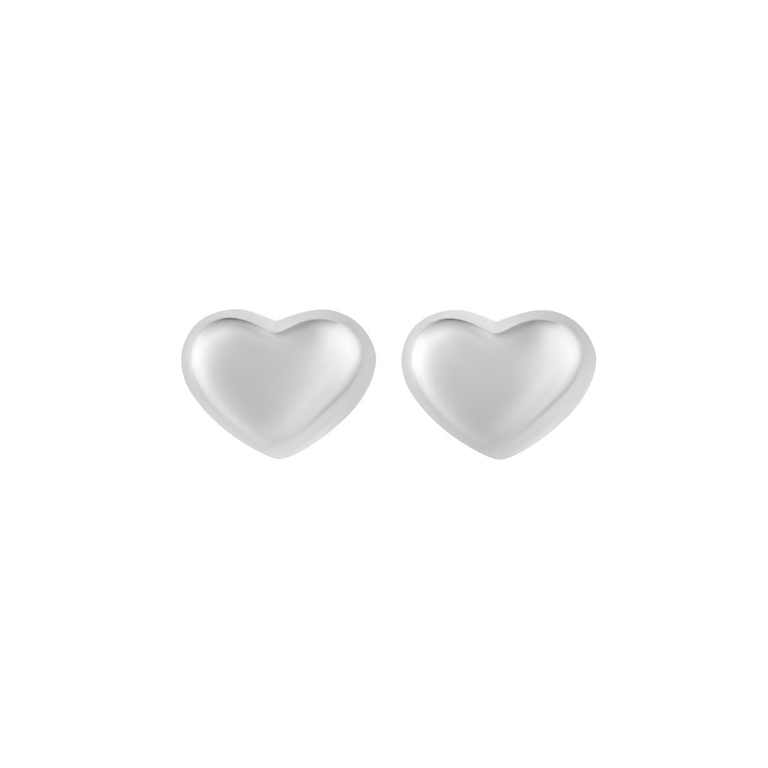 silver bubble heart earrings