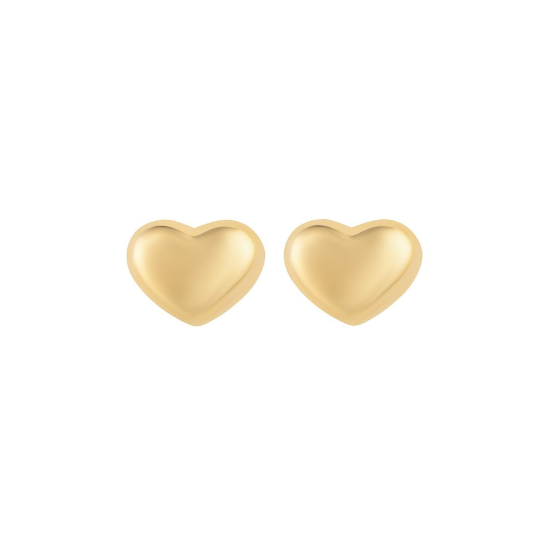 gold bubble heart earrings