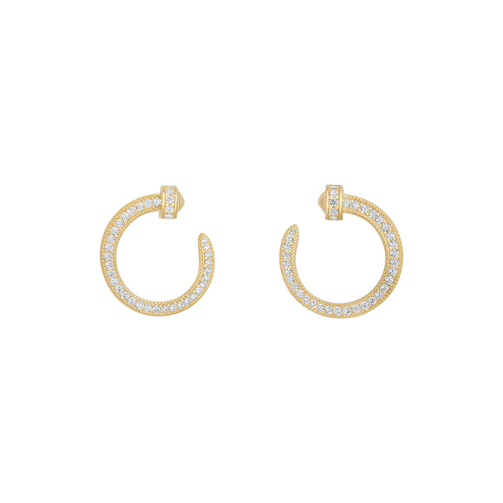 gold plated nail stud earrings